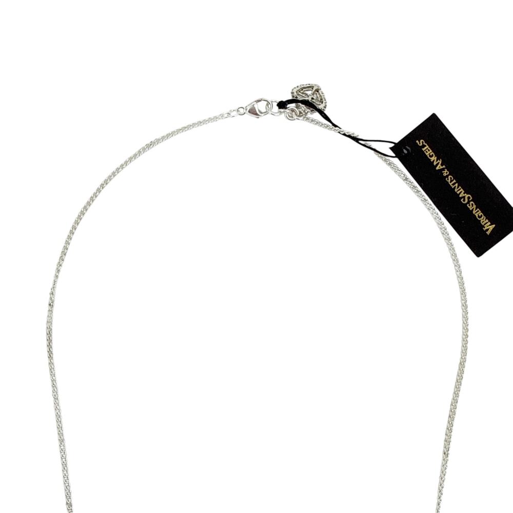 VIRGINS SAINTS & ANGELS VSA Maddie Rosary Necklace in Silver & White Opal - Picture 9 of 10